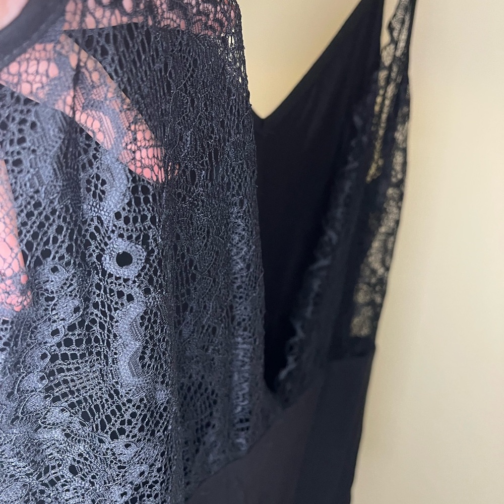 SHEIN Curve Black Lace Detail Bodysuit - Picture 3 of 7